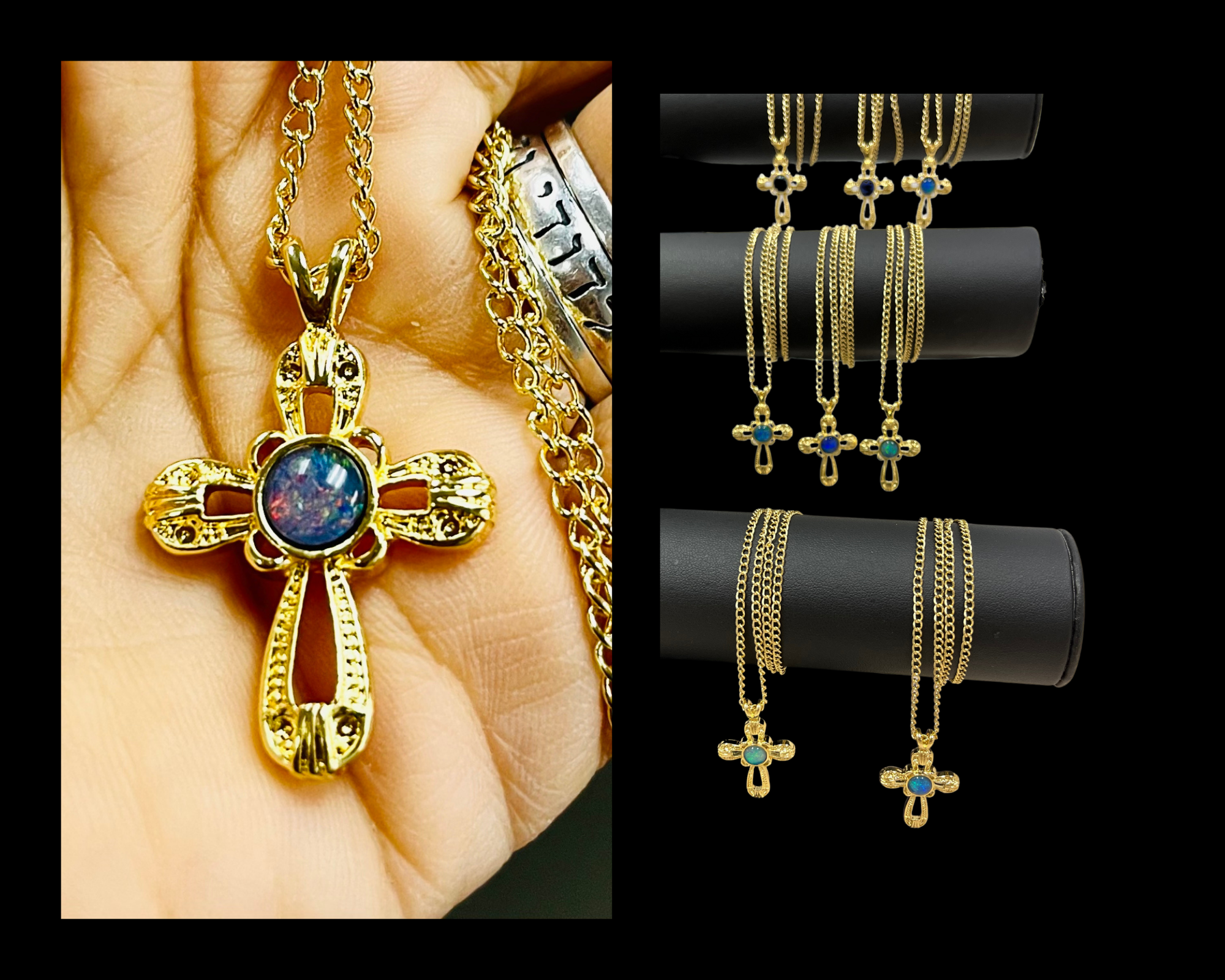 Cross Opal Triplet Pendant